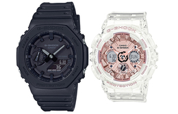 Casio Часы Unisex Pair Table Series Black Watch ga-2100-1a1+gma-s120sr-7aer