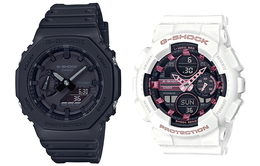Casio Часы Unisex Pair Table Series Black Watch, Black Dial+White Strap (Matching Pair) ga-2100-1a1+gma-s140m-7aer | black dial+white strap (matching pair)
