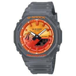 Casio Часы 2100 Series Quartz Movement Resin Strap Watch Unisex Orange Watch Dial, Orange Watch Dial ga-2100fls-8a4 | orange watch dial