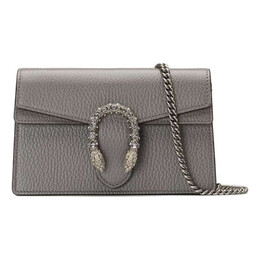 Сумка dionysus tiger head leather chain shoulder messenger bag mini gray classic Gucci, серый 476432-caogn-1293 | grey