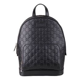 Рюкзак Gucci Logo Embossing Cowhide Schoolbag Backpack Black Minimalistic Classic 450967-cwcqn-1000, черный