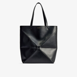 Большая кожаная сумка-тоут с пазловым сложением Loewe, черный r04150001 | black