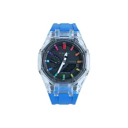 Casio Часы Men Liquid Crystal/Analog Dual Display Series 48.5mm Black Watch ga-2100-1a改装-冰川彩虹系列