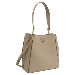 McGraw Litchi Зернистая Кожа Сумка-Ведерко Через Плечо Кроссбоди Женская Терракота Серый Tory Burch 158499-200