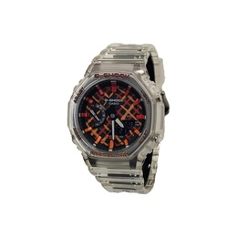Casio Часы Men Liquid Crystal/Analog Dual Display Series Red Watch, Red Stripes ga-2100ske-7a（watch3-改装-手绘系列） | red stripes