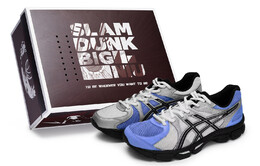 Кроссовки женские Gel-Exalt 2 с низким верхом, цвет черный/серебристый/синий Asics 1012b868-102(team80-女雾蓝武士sbox) | black silver blue