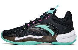 Баскетбольные кроссовки Hear Wave 3 мужские с низким верхом, черные/молодежного цвета, зеленые/фиолетовые Anta 112131608-1