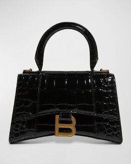 Сумка Hourglass XS с тиснением под крокодила Balenciaga, цвет 1000 Black prod260820172 | 1000 black