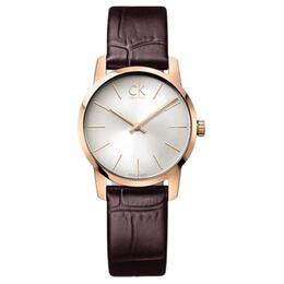 Calvin Klein Часы CK Quartz Wrist Watch Quartz Movement White Dial Women's Watch, Silver Dial Coffee Strap k2g23620 | silver dial coffee strap