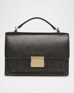 Потертая кожаная сумка через плечо Venezia Golden Goose, черный prod276630003 | black