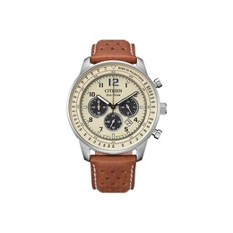 Citizen Часы FF Collection Light Powered Quartz Movement Genuine Leather Strap Watch Men's Watch Coffee Watch Dial, Coffee Watch Dial ca4500-16x | coffee watch dial