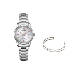 Citizen Часы Ecology Drive Collection Solar Quartz Movement Stainless Steel Strap Watch Women's Watch White Dial ew2318-73a