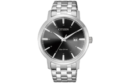 Citizen Часы Ecology Drive Collection Light Powered Quartz Movement Stainless Steel Strap Watch Men's Watch Black Dial, Silver Black bm7460-88e | silver black