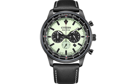 Citizen Часы FUTURE FORCE Series Light Powered Quartz Movement Cow Leather Strap Watch 44mm Unisex Green Dial, ca4505-21x