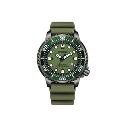 Citizen Часы Sea Adventure Time Collection Solar Quartz Movement Rubber Strap Watch Men's Watch Green Dial, Green Dial bn0157-11x | green dial