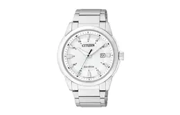 Citizen Часы Solar Quartz Movement Stainless Steel Strap Watch 41mm Unisex White Dial BM7141 51A, White Dial bm7141-51a | white dial