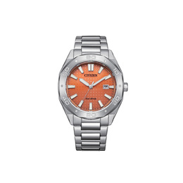 Citizen Часы Solar Quartz Movement Stainless Steel Strap Watch 41mm Men's Watch Orange Watch Dial, Orange Watch Dial bm7630-80z | orange watch dial