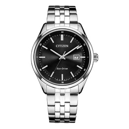 Citizen Часы Solar Quartz Movement Stainless Steel Strap Watch Men's Watch Black Dial, bm7560-59e