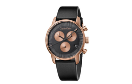 Calvin Klein Часы CK/ CK Quartz Collection Wrist Watch Quartz Movement Leather Strap 43mm Black Dial Men's Watch k2g17tc1