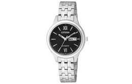 Citizen Часы Women's Japanese / Korean Watch, Black Dial Silver Strap pd7130-51e | black dial silver strap