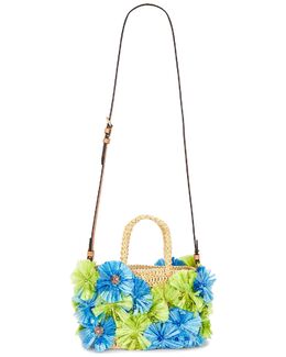 Сумка-тоут малая с логотипом V Signature Valentino Garavani, Naturale, Verde Azzurro, & Natural Camel vent-wy1247 | naturale, verde azzurro, & natural camel