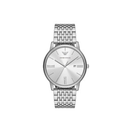 Emporio Armani Часы Three Hand Date Stainless Steel Watch, Silver Dial ar11599 | silver dial