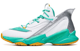 Баскетбольные кроссовки мужские средней высоты, белые / попугайно-зеленые / серебристые Anta 11941662s-2