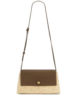 Audrey Raffia Crossbody Bag Khaite, Natural & Olive ktah-wy188 | natural & olive