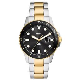 Fossil Часы BLUE DIVE Collection Wrist Watch Quartz Movement Stainless Steel Strap 42mm Black Dial Men's Watch, Black Dial fs6031 | black dial