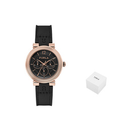 Furla Часы Wrist Watch Quartz Movement Silicone Genuine Leather Strap 38mm Black Dial Women's Watch, Black ww00011002l3 | black