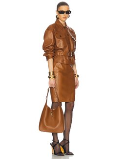 Большая элегантная сумка Le 5 A 7 Supple Hobo Saint Laurent, Fox slau-wy2996 | fox