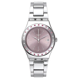 Swatch Часы Metal Series Quartz Movement Women's Watch 33mm Pink Watch Dial Stainless Steel Case Stainless Steel Watchband, Pink Watch Dial yls455g | pink watch dial