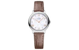 Omega Часы Elegant Saucer Series Quartz Movement Women's Watch 27.5mm White Dial Crocodile Leather Strap 434.13.28.60.55.001