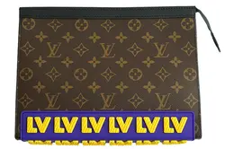 Louis Vuitton Монограммный клатч из ткани унисекс коричневый m80792