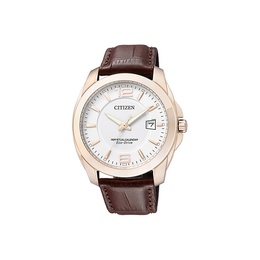 CITIZEN BL1243-00A Солнечный кварцевый механизм, кожаный браслет 42мм, белый циферблат