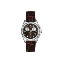 Tissot - Часы Quartz Movement Unisex Watch, размер 34.8 мм, черепица Coffee Brown, корпус из нержавеющей стали, кожаный ремешок Crocodile Strap, артикул t22.1.416.11