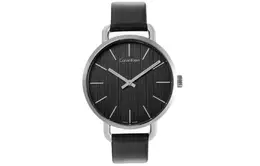 Часы Calvin Klein Wrist Watch K7B231C1, кварцевые, черная коробка и кожаный ремешок