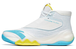 Баскетбольные кроссовки KT6 мужские высокие белые/синие/желтые Anta 112041101-8