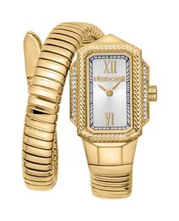 Женские часы Roberto Cavalli из нержавеющей стали с изображением змеи, золотой 8585416376380 | gold