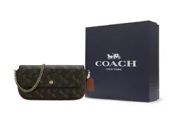 Coach Коричневая женская сумка через плечо из искусственной кожи с клапаном can92-b4txn