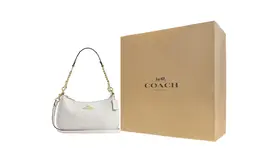 Coach Терри искусственная кожа сумка через плечо средний размер женская меловая белая cv933-imxu5