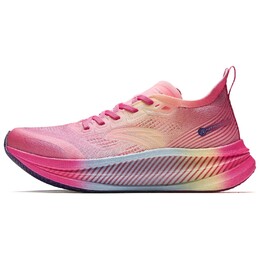 Кроссовки женские с низким верхом флуоресцентные прохладные персиково-розовые / сианкеле-розовые / небесно-голубые / яично-белые Anta 922425588-11 | 荧光冷桃粉/仙客莱粉/水天蓝/蛋清色