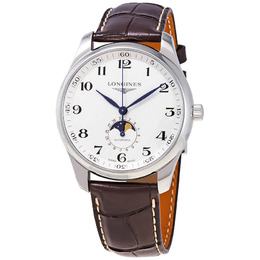 Longines Master Silver Dial Brown Leather Mens Watch L29194783