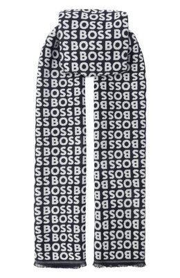 BOSS: Синий шарф 