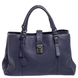 Bottega Veneta Blue Cervo Leather Medium Roma Tote 596387