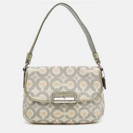 Coach Grey/Multicolor Signature Canvas Op Art Kristin Shoulder Bag 835114