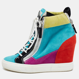 Giuseppe Zanotti Multicolor Suede High Top Sneakers Size 35 915731
