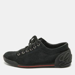 Gucci Black Suede Lace Up Sneakers Size 38 940146