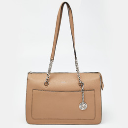 DKNY Beige Leather Large Bryant Chain Zip Tote 946522
