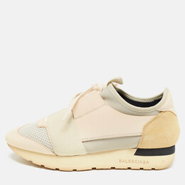 Balenciaga Multicolor Fabric and Leather Race Runner Sneakers Size 37 963139